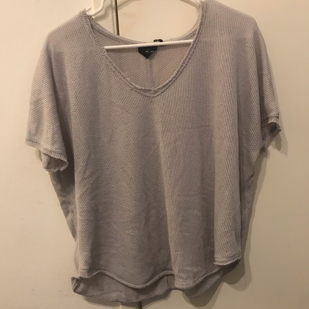 Out From Under gray v-neck knit top